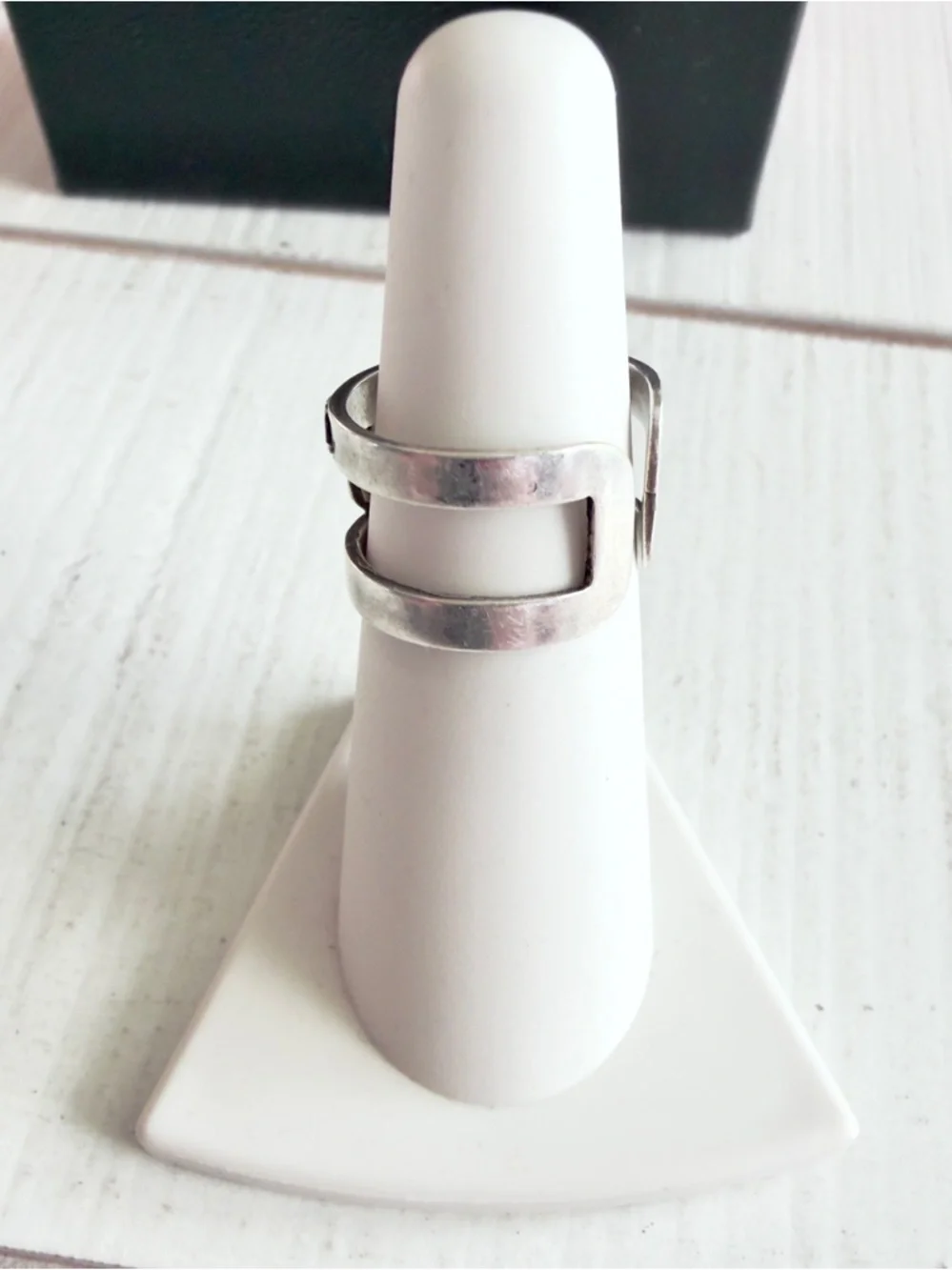 Vintage Chanel Pewter/ Silver Ring  w COA